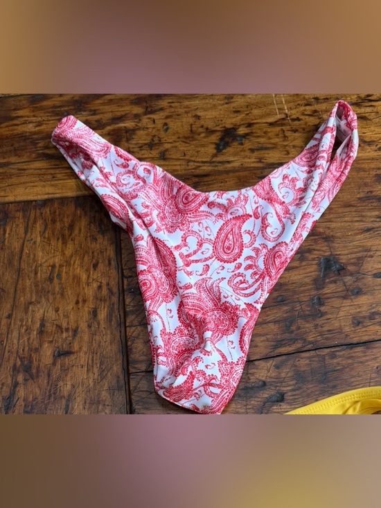 SHEIN Other - SHEIN Red Paisley High-Cut Bikini Bottom